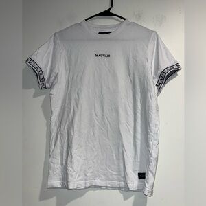 MAUVAIS Taped tee in White